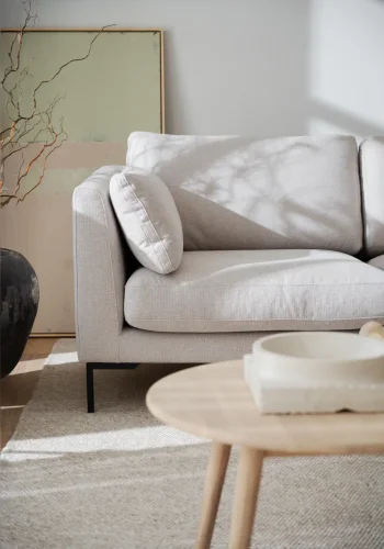 ROWICO Corwin soffa 2,5-sits ljusbeige tyg Rita #1 (c2)