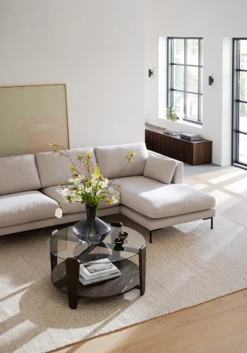 ROWICO Corwin soffa 3,5 sits sch�slong R ljusbeige tyg Rita #1 (c2)