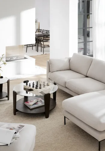 ROWICO Corwin soffa 3,5 sits sch�slong R ljusbeige tyg Rita #1 (c2)