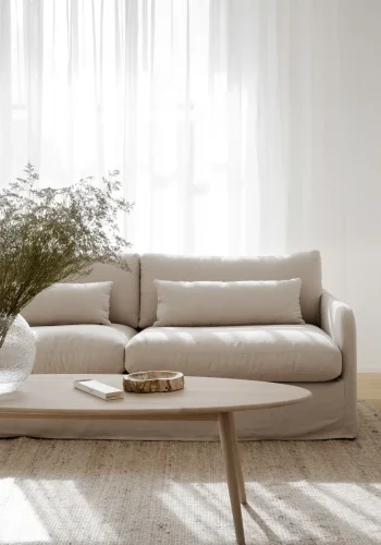 ROWICO Peyton soffa 3-sits beige tyg Ursula #282 (c3)