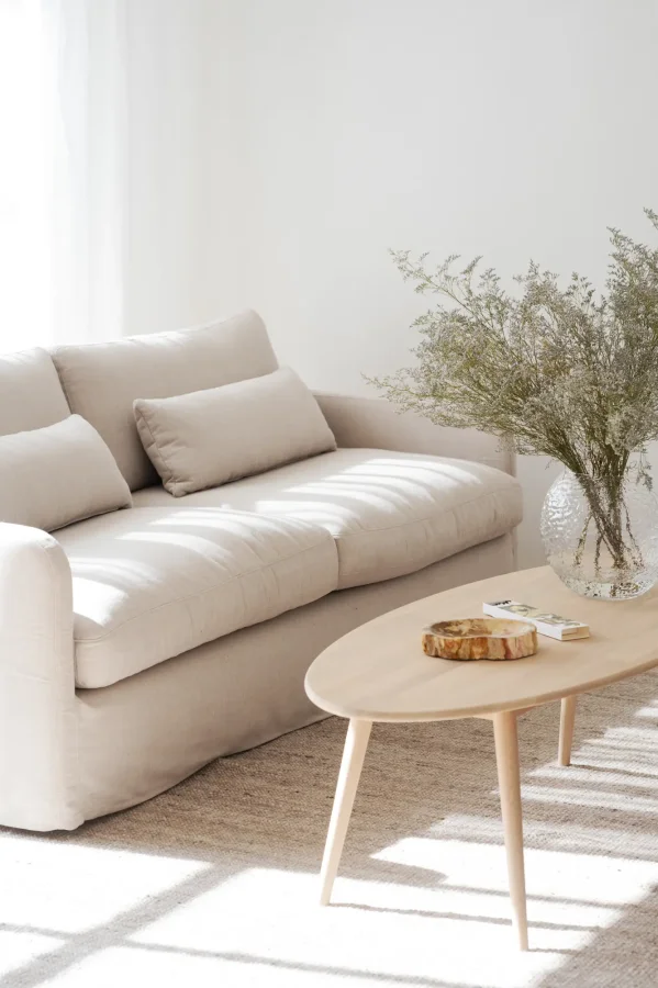 ROWICO Peyton soffa 3-sits beige tyg Ursula #282 (c3)