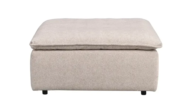 ROWICO Rawlins fotskammel, firkantet - beige stoff (91x91)