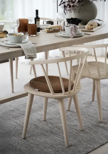 ROWICO Fulton setepute, rund - brunt skinn-tekstil (38)