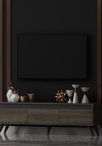 NORDVRK Century TV-bord, m. 3 drer - valnttmelamin og PVC (150x30)