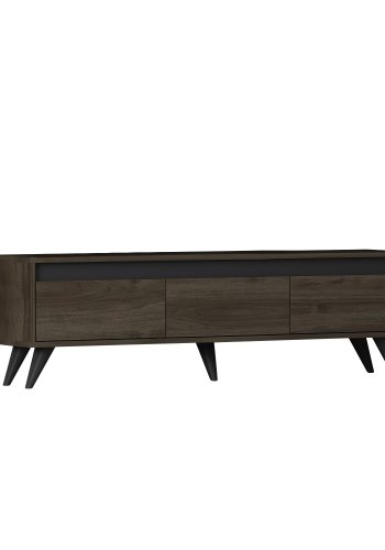 NORDVRK Century TV-bord, m. 3 drer - valnttmelamin og PVC (150x30)