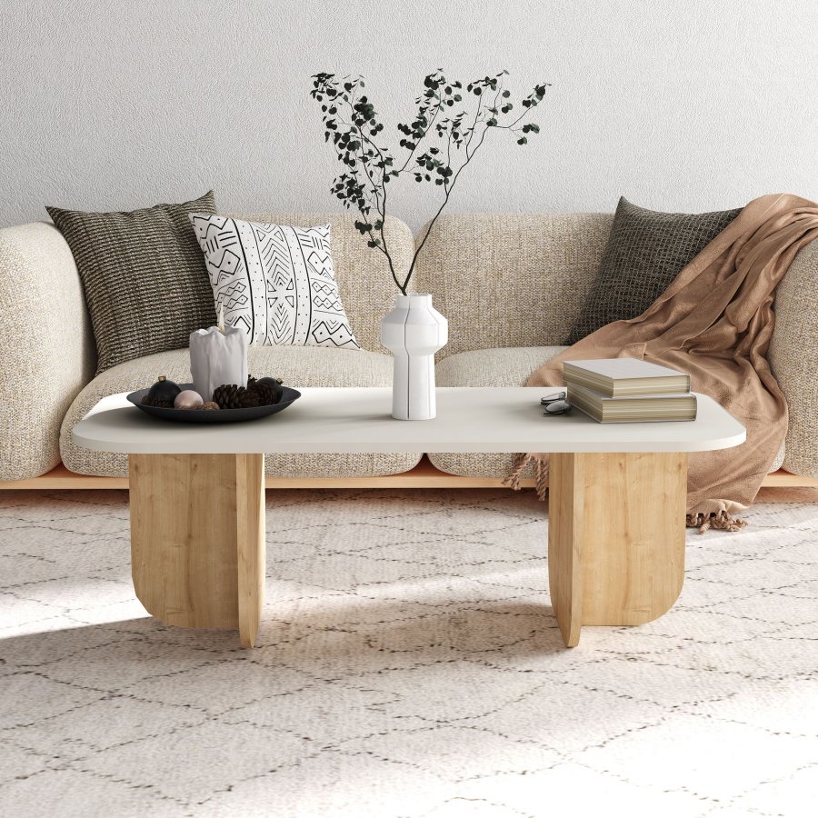 NORDVRK Becaj sofabord, rektangulr - sandsten og safir eg melamin (120x60)