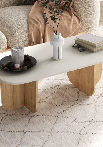 NORDVRK Becaj sofabord, rektangulr - sandsten og safir eg melamin (120x60)