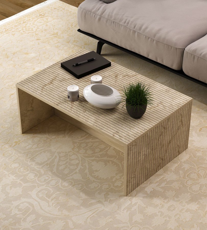 NORDVÄRK Lenna - sofabord i travertin