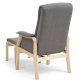 Oxford recliner lnestol, inkl. fodskammel - antracitgr polyester stof og natur tr