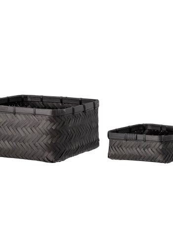 BLOOMINGVILLE Donia Korb, Schwarz, Bambus, 2er-Set
