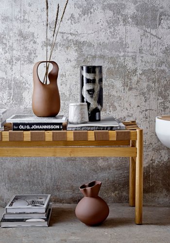 BLOOMINGVILLE Nicita Vase, Braun, Steingut