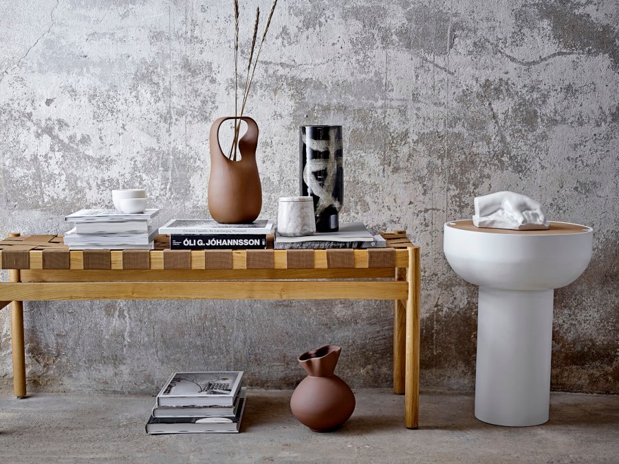 BLOOMINGVILLE Nicita Vase, Braun, Steingut