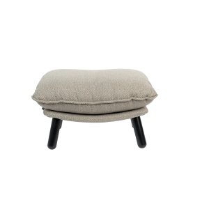 ZUIVER Lazy Sack fotpall LL, rektangulär - ljusgr polyester och bokträ