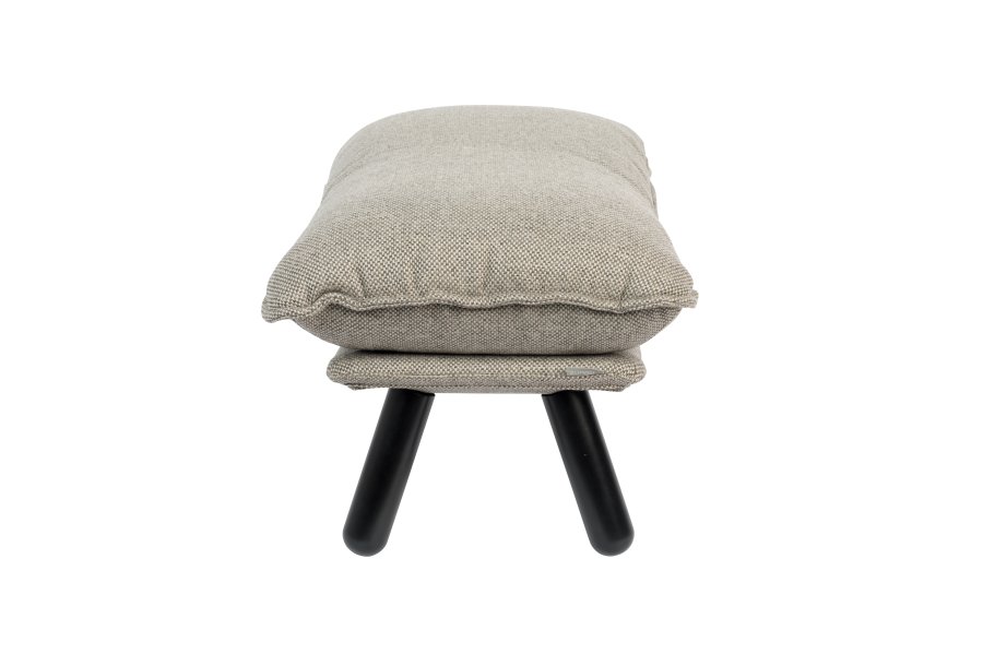 ZUIVER Lazy Sack fotskammel LL, rektangulr - lys gr polyester og bketre