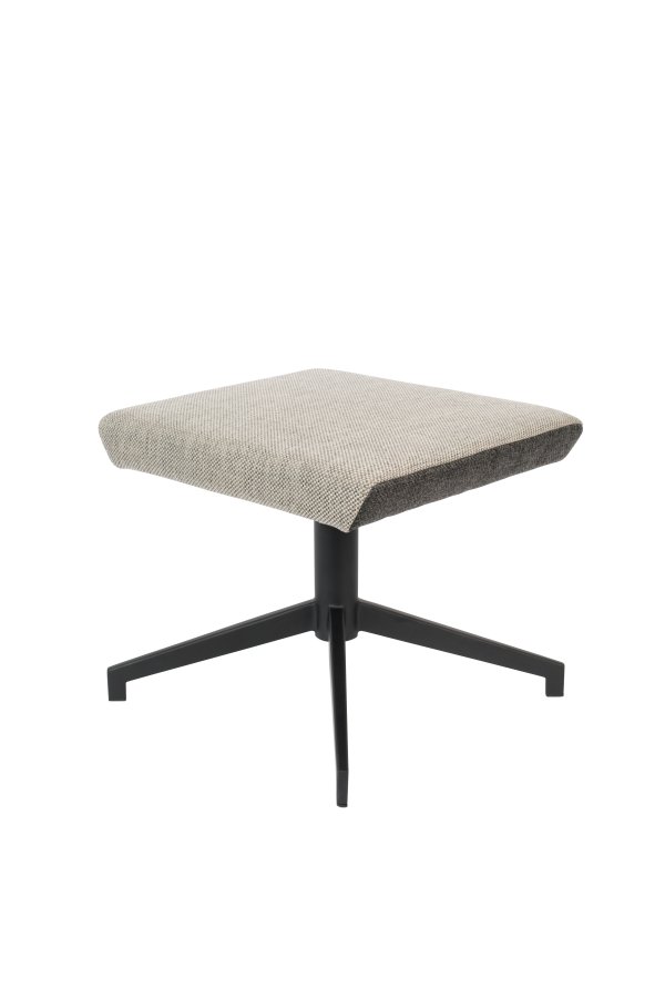 ZUIVER Uncle Jesse fotskammel - gr polyester og svart stl (50x44)