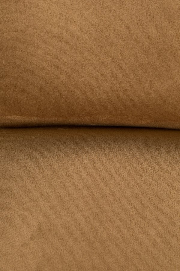 DUTCHBONE Bar-Fußhocker, rechteckig – goldbraunes Polyester und schwarzer Stahl (67 x 51,5)