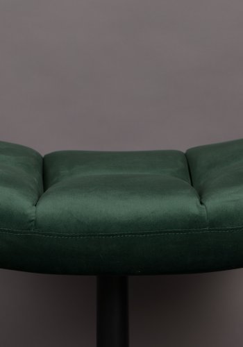 DUTCHBONE Barfotskammel, rektangulr - grnt flyelsstoff og svart stl (67x51,5)