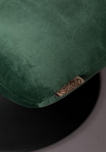 DUTCHBONE Barfotskammel, rektangulr - grnt flyelsstoff og svart stl (67x51,5)