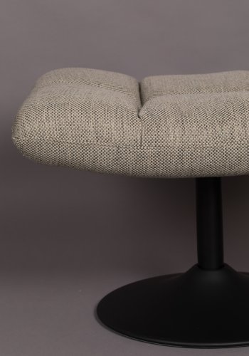 DUTCHBONE Bar fodskammel, rektangulr - lysegr polyester og sort stl (67x51,5)