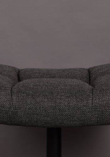 DUTCHBONE Barhocker, rechteckig – dunkelgraues Polyester und schwarzer Stahl (67 x 51,5)