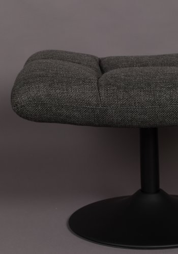 DUTCHBONE Barhocker, rechteckig – dunkelgraues Polyester und schwarzer Stahl (67 x 51,5)