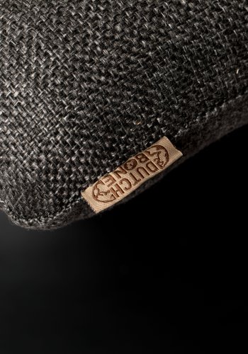 DUTCHBONE Barhocker, rechteckig – dunkelgraues Polyester und schwarzer Stahl (67 x 51,5)