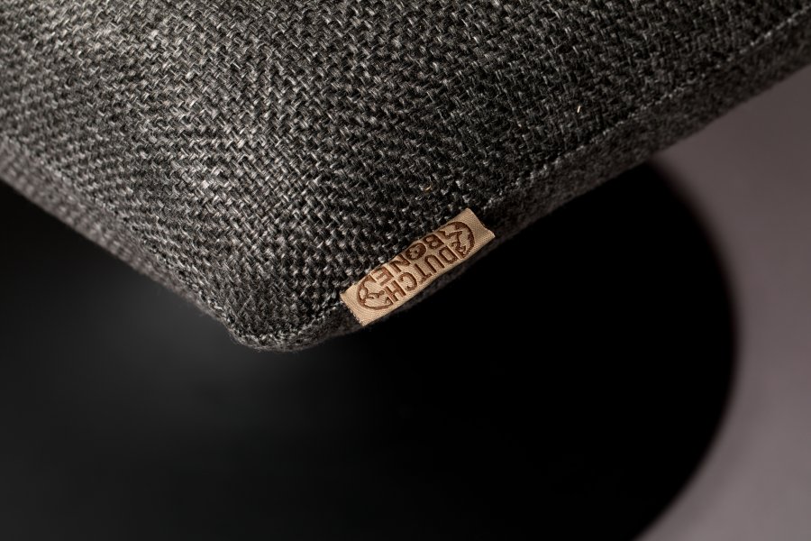 DUTCHBONE Barhocker, rechteckig – dunkelgraues Polyester und schwarzer Stahl (67 x 51,5)