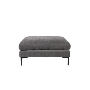 ZUIVER Sommer fodskammel, rektangulr - antracitgr polyester og stl