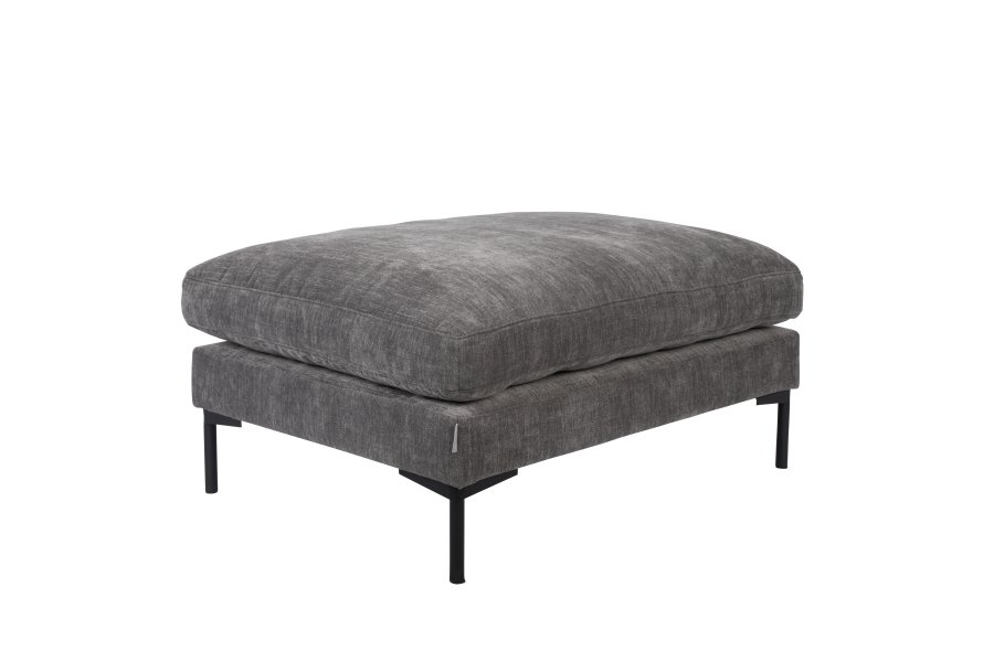 ZUIVER Sommerfotskammel, rektangulr - antrasittgr polyester og stl