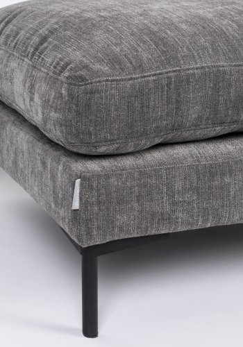 ZUIVER Sommerfotskammel, rektangulr - antrasittgr polyester og stl