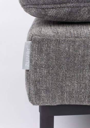 ZUIVER Sommerfotskammel, rektangulr - antrasittgr polyester og stl