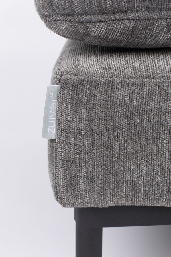 ZUIVER Sommerfotskammel, rektangulr - antrasittgr polyester og stl