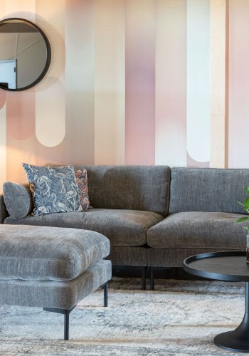 ZUIVER Sommerfotskammel, rektangulr - antrasittgr polyester og stl