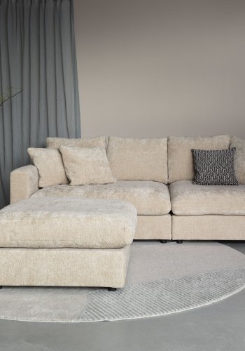 ZUIVER Sense fotskammel, firkantet - naturlig myk polyester og plast