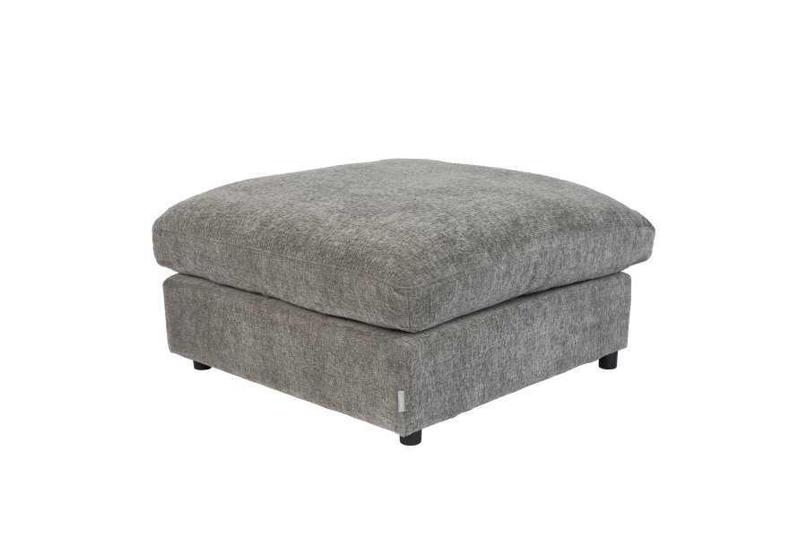 ZUIVER Sense fotskammel, firkantet - gr myk polyester og plast