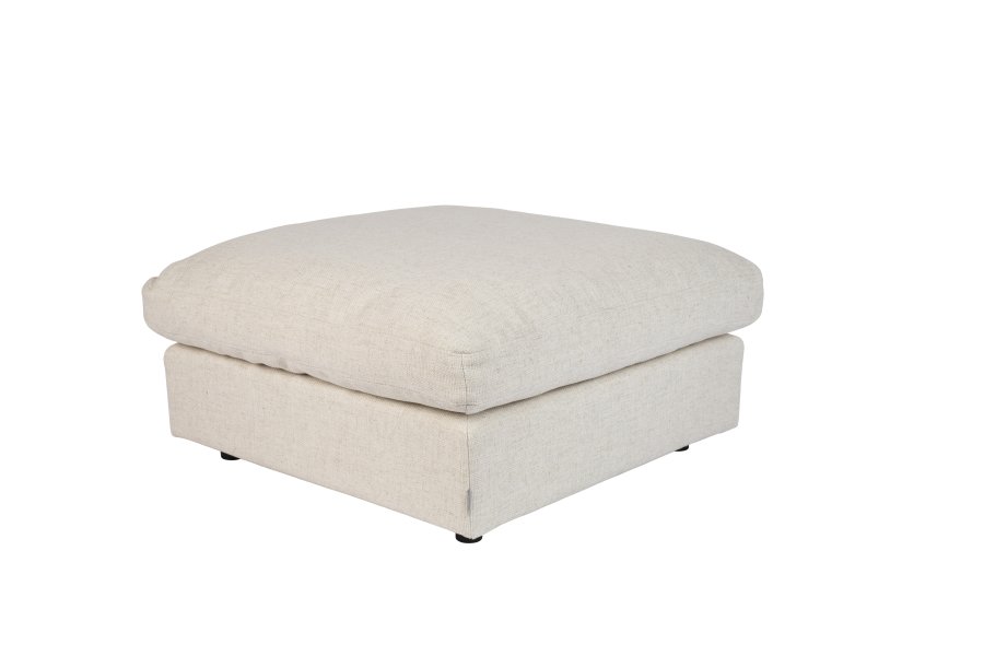 ZUIVER Sense fotskammel, firkantet - krem polyester og plast