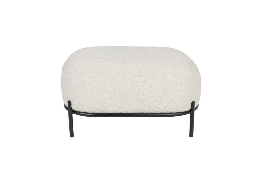 WHITE LABEL LIVING Polly krakk, rektangulr - elfenben teddystoff og strykejern (66x50,5)