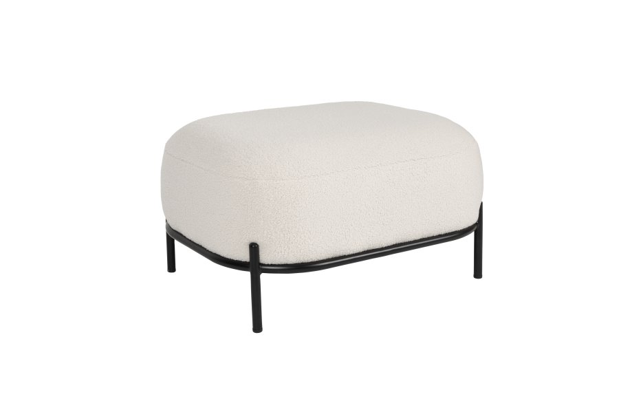 WHITE LABEL LIVING Polly krakk, rektangulr - elfenben teddystoff og strykejern (66x50,5)