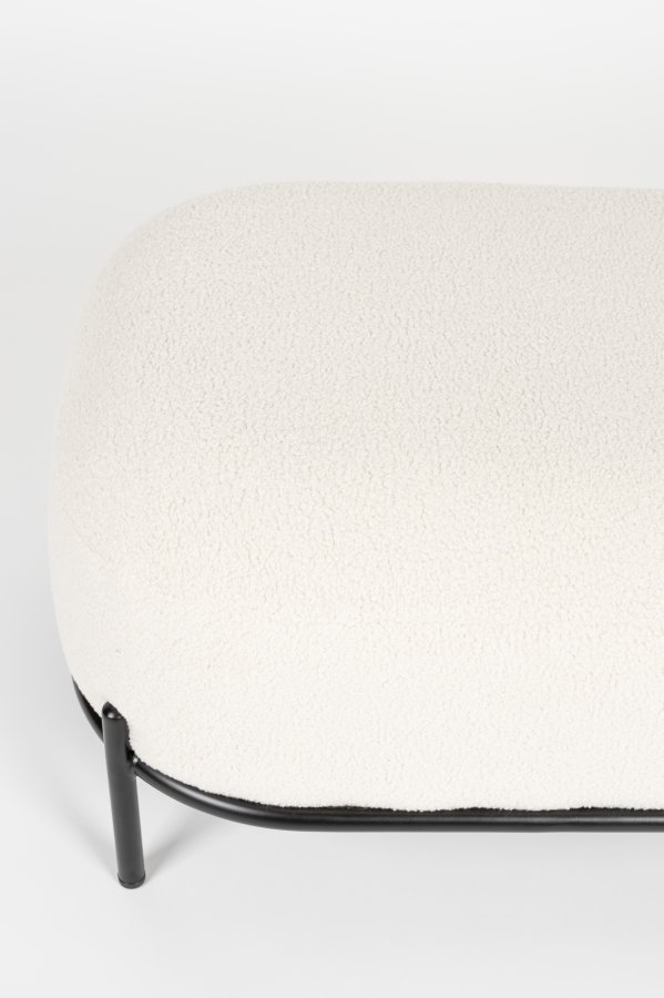 WHITE LABEL LIVING Polly krakk, rektangulr - elfenben teddystoff og strykejern (66x50,5)