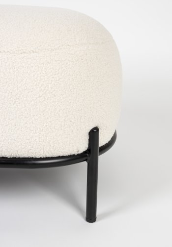 WHITE LABEL LIVING Polly krakk, rektangulr - elfenben teddystoff og strykejern (66x50,5)