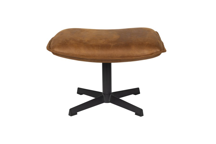 WHITE LABEL LIVING John krakk, rektangulr - cognac kunstskinn og metall (60x40)