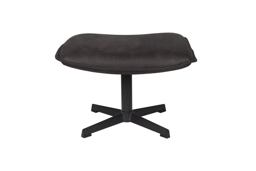 WHITE LABEL LIVING John krakk, rektangulr - antrasittgrtt kunstskinn og metall (60x40)