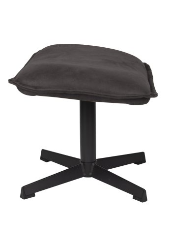 WHITE LABEL LIVING John krakk, rektangulr - antrasittgrtt kunstskinn og metall (60x40)