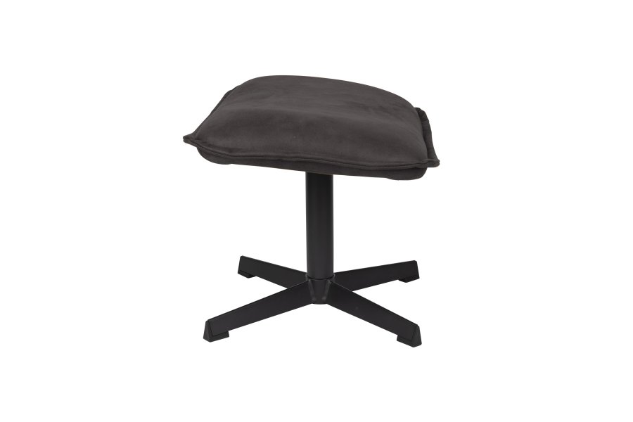 WHITE LABEL LIVING John krakk, rektangulr - antrasittgrtt kunstskinn og metall (60x40)