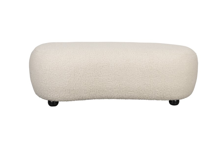 WHITE LABEL LIVING Noxx puff - hvit polyester og MDF (120x46)