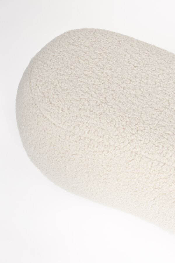 WHITE LABEL LIVING Noxx puff - hvit polyester og MDF (120x46)