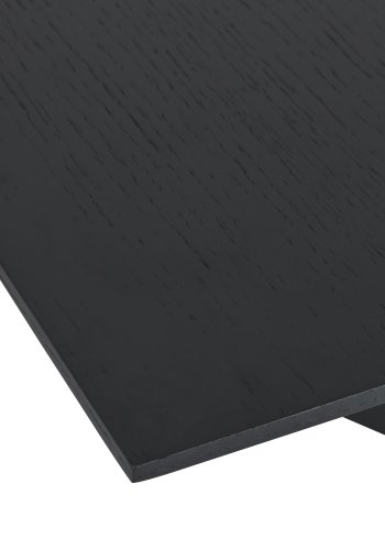 Esstisch Tokyo, mit 1 Einlegeplatte – schwarzes Eichenfurnier und Metall (200(250)x100)