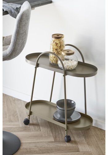 HOUSE NORDIC Empoli barvagn, med 2 hyllplan och hjul - brunt st�l (60x27,5)