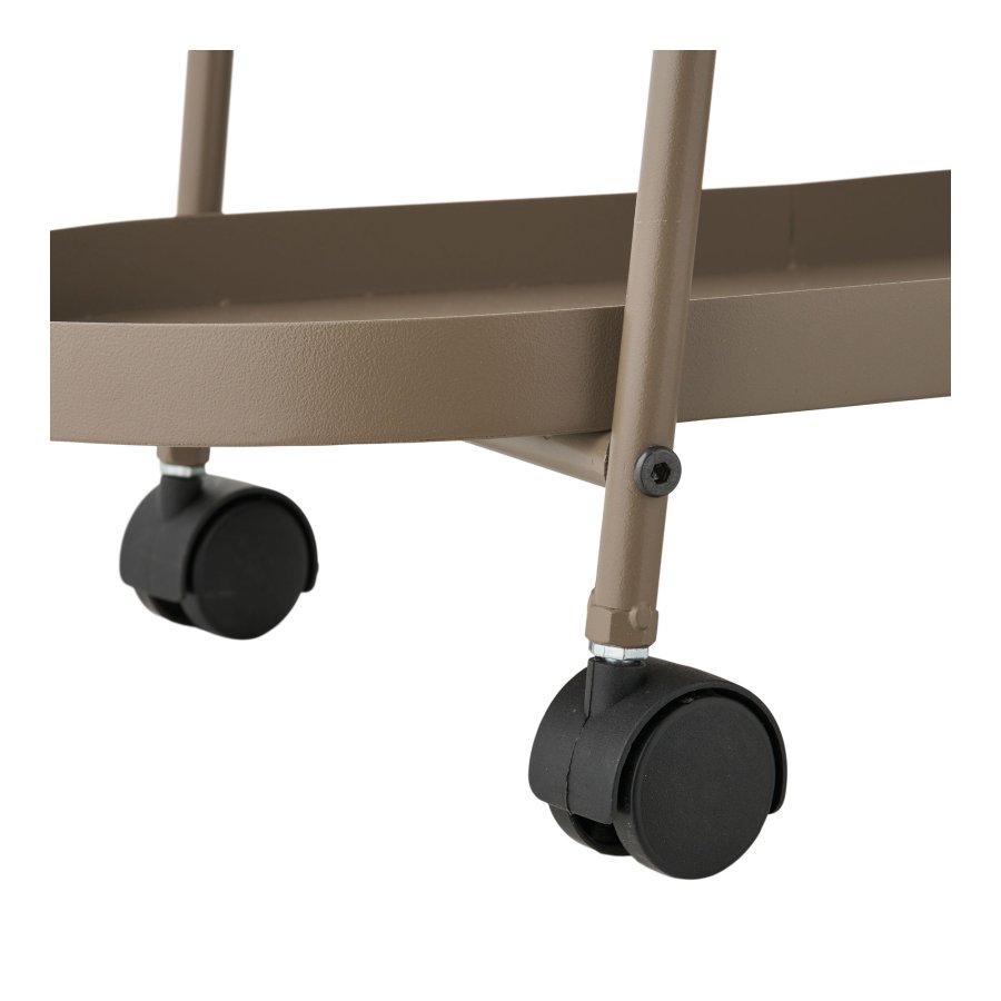 HOUSE NORDIC Empoli barvagn, med 2 hyllplan och hjul - brunt st�l (60x27,5)