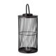 BLOOMINGVILLE Effie Laterne mit Glas, Schwarz, Bambus